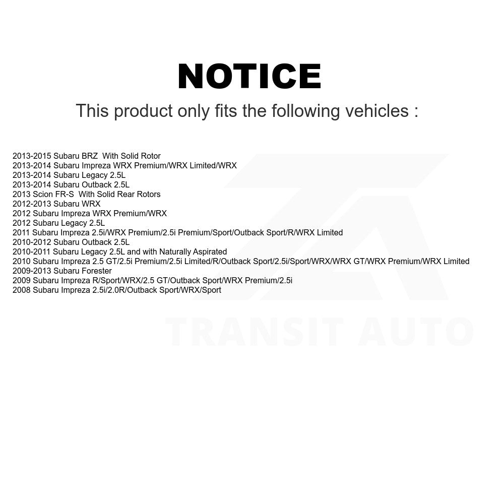 Rear Disc Brake Rotor GCR-980634 For Subaru Outback Impreza Forester Legacy Scion FR-S BRZ WRX