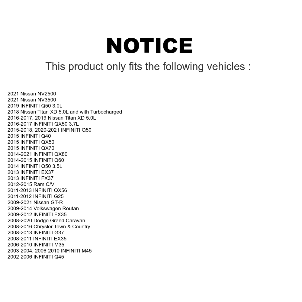 Cabin Air Filter (2 Pack) For Dodge Grand Caravan INFINITI Chrysler Town & Country Nissan G37 Q50 Armada QX80 TITAN G35 M35 Volkswagen Routan XD QX50 QX56 Q60 EX35 FX35 QX70 Ram C/V G25 M45 K54-100070