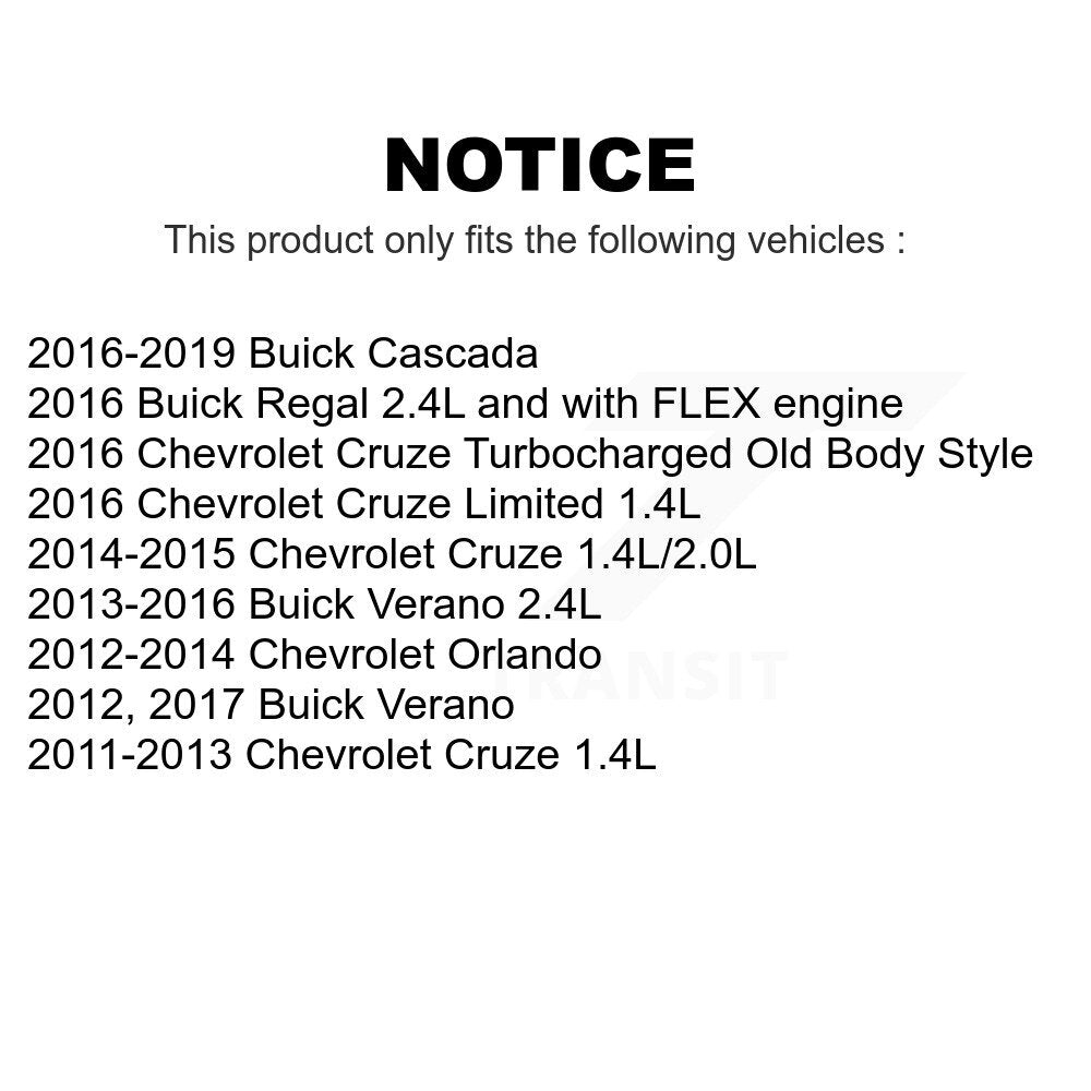 Air Filter (2 Pack) For Chevrolet Cruze Buick Verano Limited Regal Cascada Orlando K57-100166