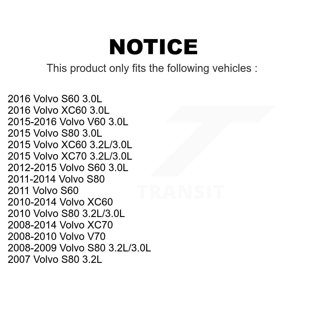 Air Filter (2 Pack) For Volvo XC60 S60 XC70 S80 V60 V70 K57-100270