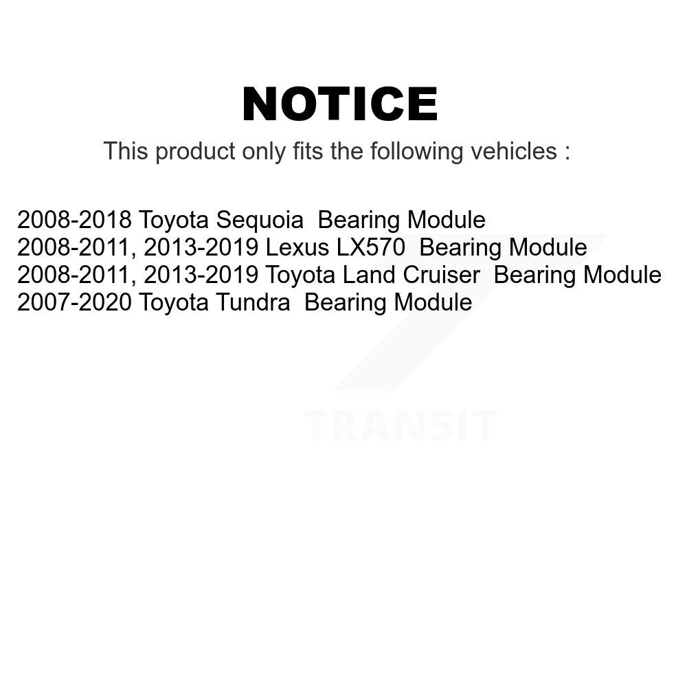 Front Wheel Bearing Assembly Pair For Toyota Tundra Sequoia Lexus LX570 Land Cruiser Module K70-100006