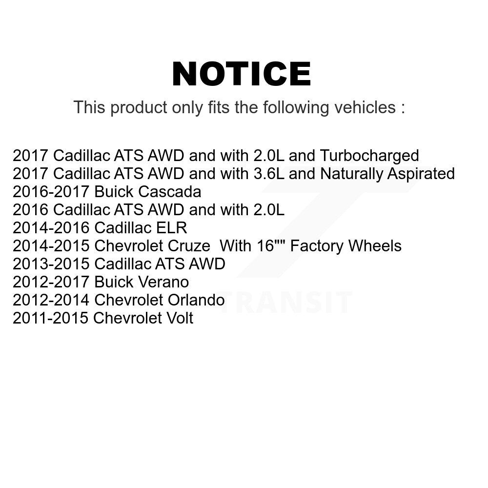 Front Wheel Bearing And Hub Assembly Pair For Chevrolet Cruze Buick Verano Cadillac ATS Volt Cascada ELR Orlando K70-100352