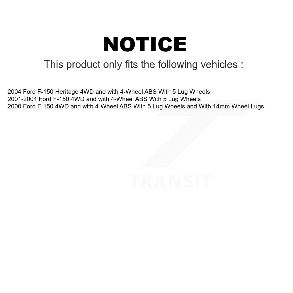 Front Wheel Bearing And Hub Assembly Pair For Ford F-150 Heritage 4WD with 4-Wheel ABS K70-100385