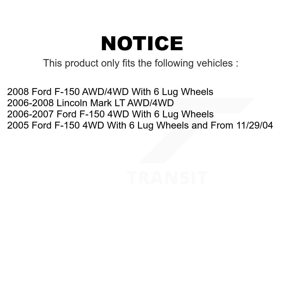 Front Wheel Bearing And Hub Assembly Pair For Ford F-150 Lincoln Mark LT K70-100415