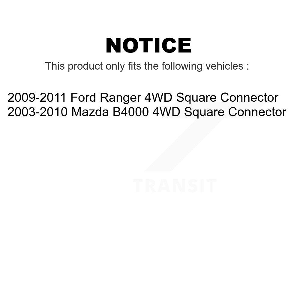 Front Wheel Bearing And Hub Assembly Pair For Ford Ranger Mazda B4000 Square Connector 4WD K70-100445