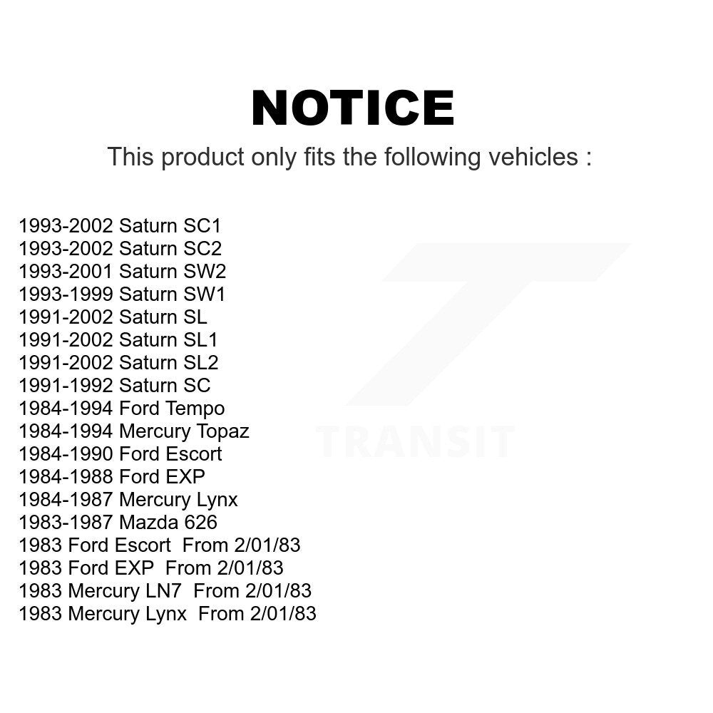 Front Wheel Bearing Pair For Saturn SL2 SL1 Ford SC2 Tempo SL Escort SC1 SW2 Mercury Topaz SW1 Mazda 626 Lynx EXP SC LN7 K70-100494