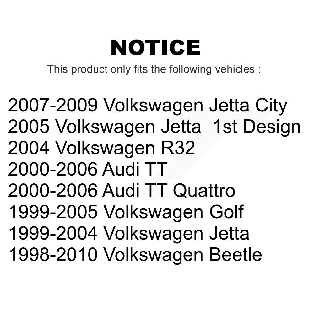 Rear Wheel Bearing And Hub Assembly Pair For Volkswagen Jetta Beetle Golf Audi TT Quattro R32 City K70-100559