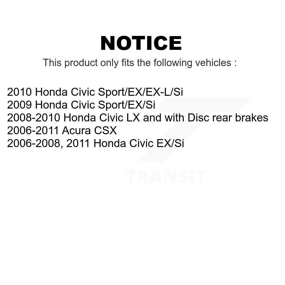 Rear Wheel Bearing And Hub Assembly Pair For Honda Civic Acura CSX K70-100620
