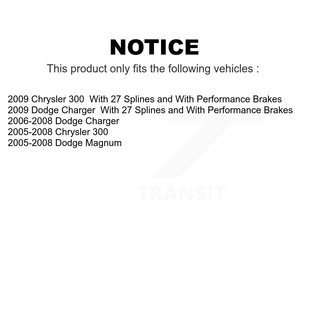Rear Wheel Bearing And Hub Assembly Pair For Chrysler 300 Dodge Charger Magnum K70-100643