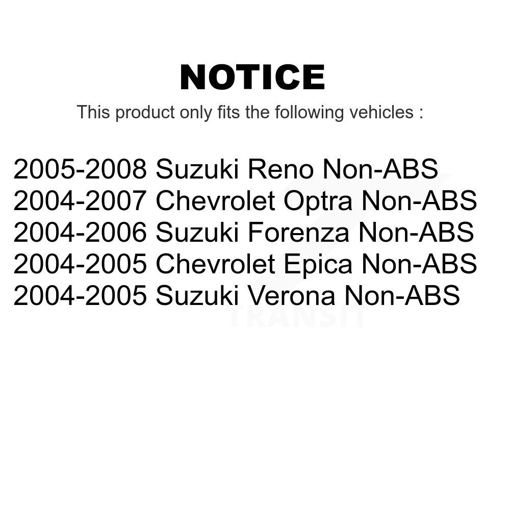 Rear Wheel Bearing And Hub Assembly Pair For Suzuki Forenza Reno Verona Chevrolet Optra Epica Non-ABS K70-100654