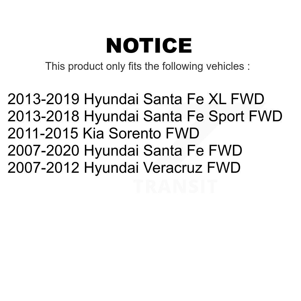 Rear Wheel Bearing And Hub Assembly Pair For Hyundai Santa Fe Kia Sorento Sport Veracruz XL FWD K70-100661