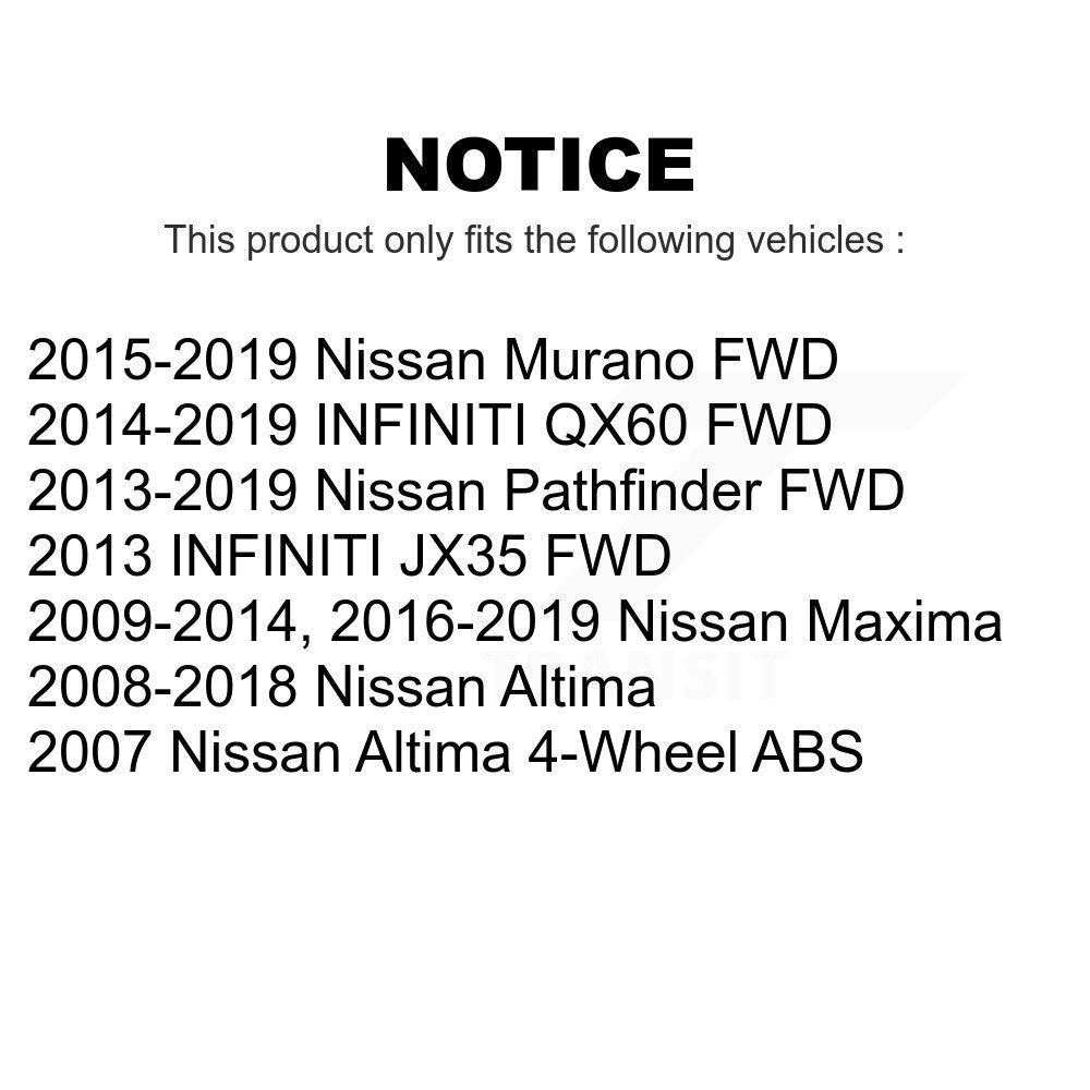 Rear Wheel Bearing And Hub Assembly Pair For Nissan Altima Maxima Pathfinder Murano INFINITI QX60 JX35 K70-100706