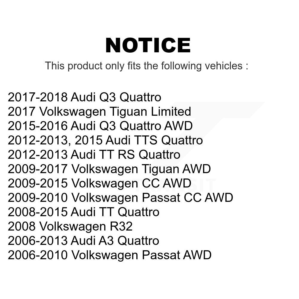 Rear Wheel Bearing And Hub Assembly Pair For Volkswagen Tiguan CC Passat Audi TT Quattro Q3 A3 R32 TTS RS Limited K70-100771