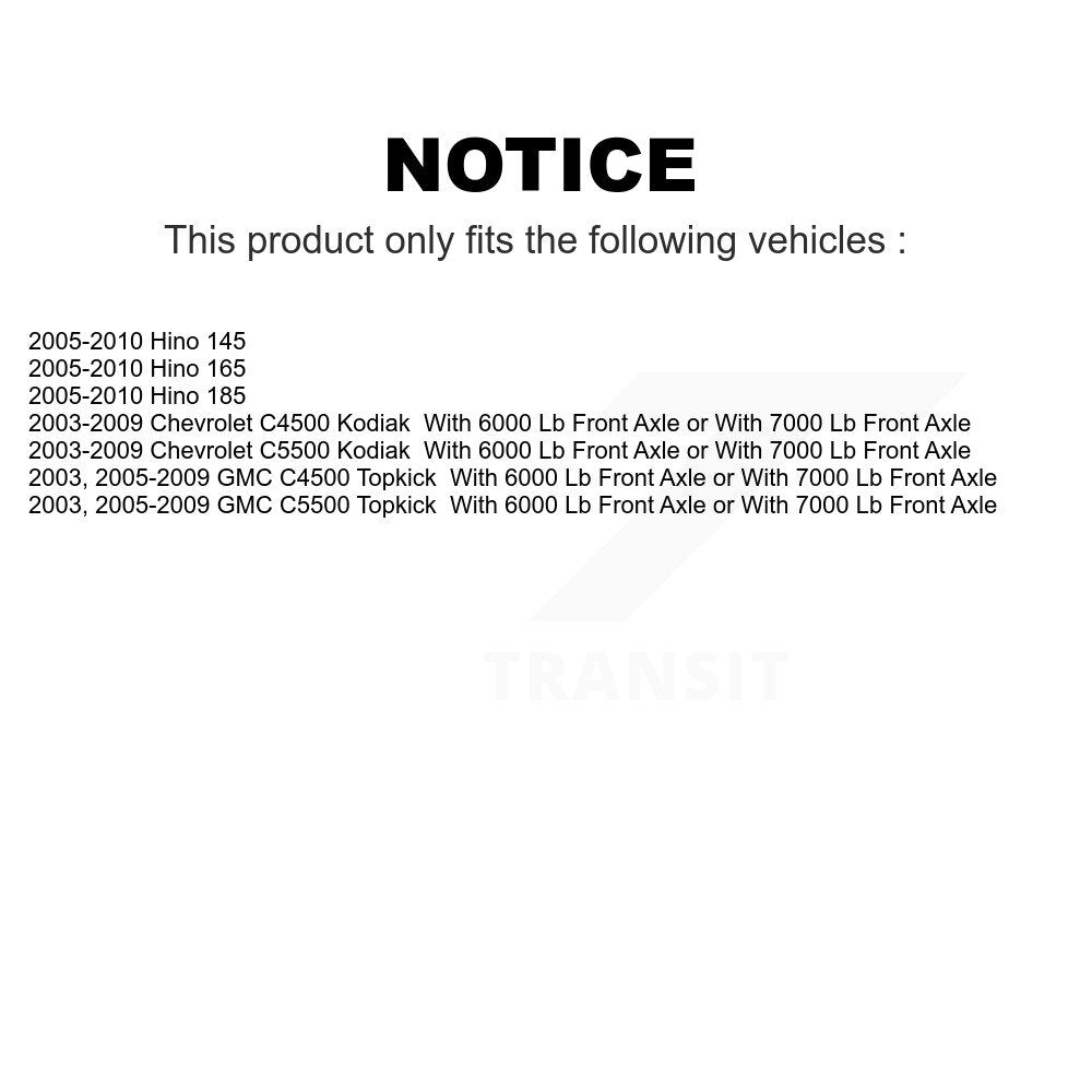 Front Outer Wheel Bearing And Race Pair For Chevrolet C4500 Kodiak GMC Hino 145 165 185 C5500 Topkick K70-101095