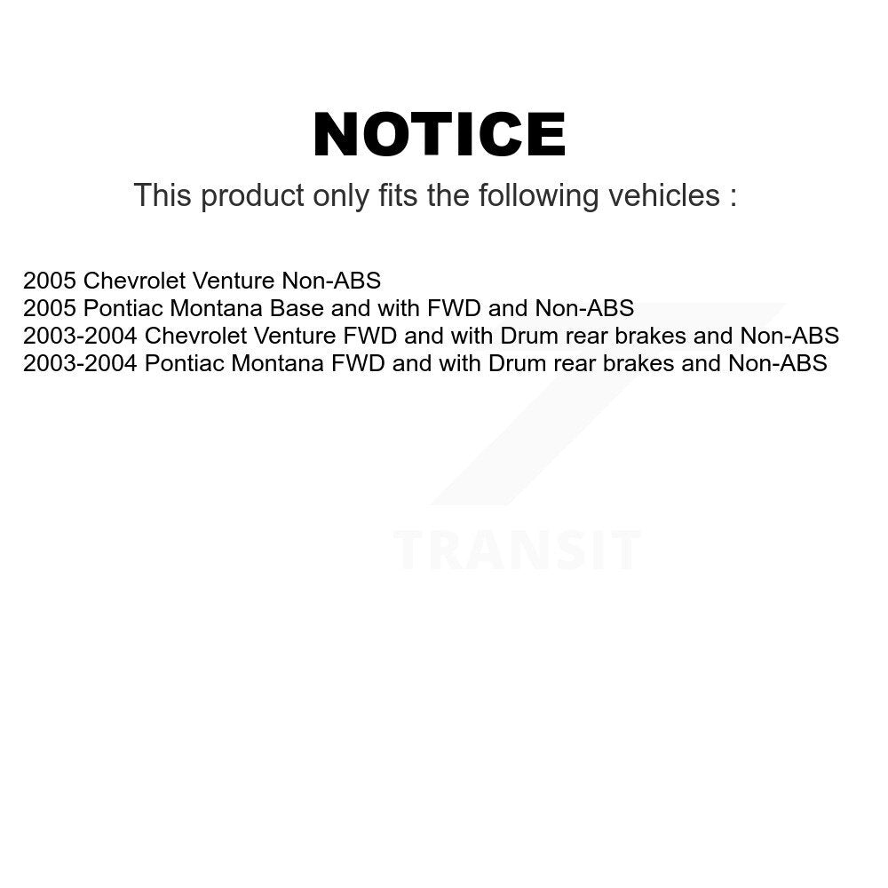 Front Rear Wheel Bearing & Hub Assembly Kit For Chevrolet Venture Pontiac Montana K70-101190