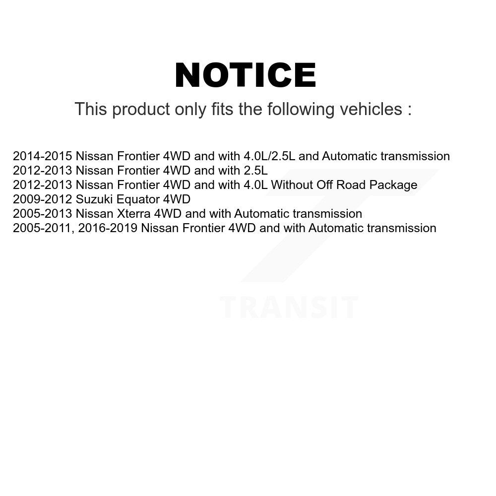 Front Rear Wheel Bearing & Hub Assembly Kit For Nissan Frontier Xterra Suzuki Equator K70-101294