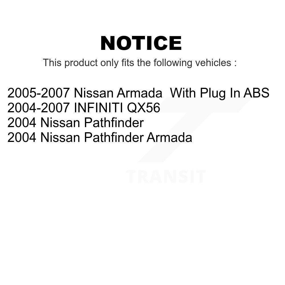 Front Rear Wheel Bearing & Hub Assembly Kit For Nissan Armada INFINITI QX56 Pathfinder K70-101296