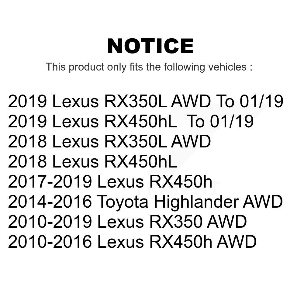 Rear Wheel Bearing And Hub Assembly Pair For Lexus RX350 Toyota Highlander RX450h RX350L RX450hL K70-101369