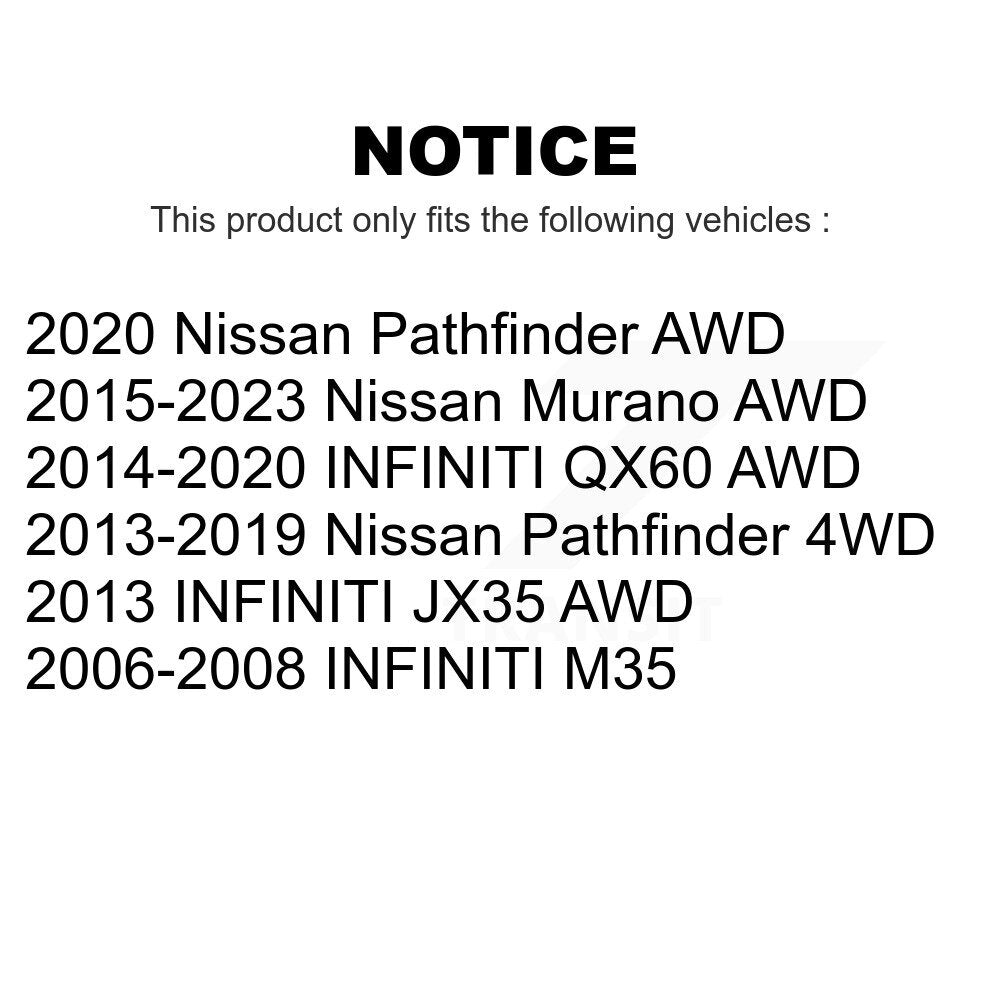 Rear Wheel Bearing And Hub Assembly Pair For Nissan Pathfinder Murano INFINITI QX60 M35 JX35 K70-101384