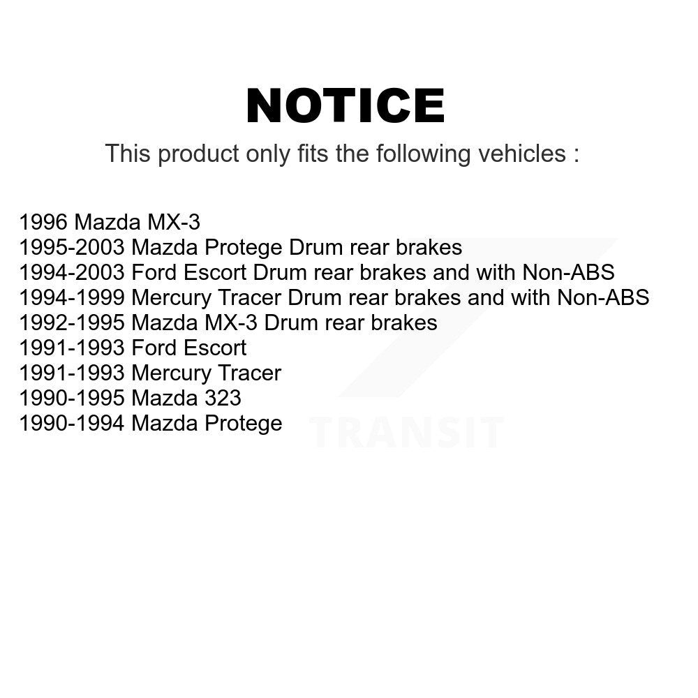 Front Rear Wheel Bearing And Hub Assembly Kit For Ford Escort Mazda Protege Mercury Tracer MX-3 323 K70-101536