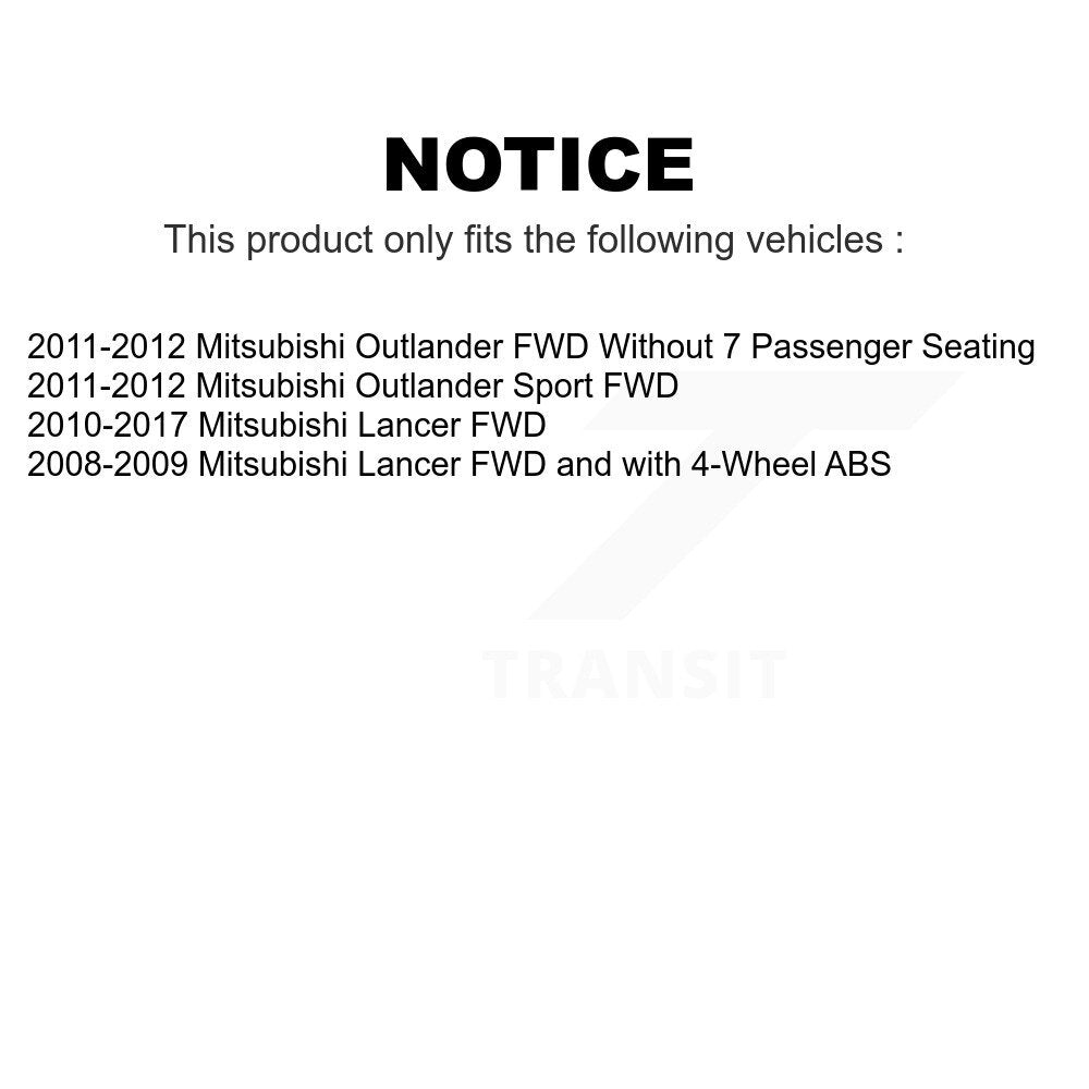 Front Rear Wheel Bearing And Hub Assembly Kit For Mitsubishi Lancer Outlander Sport K70-101640