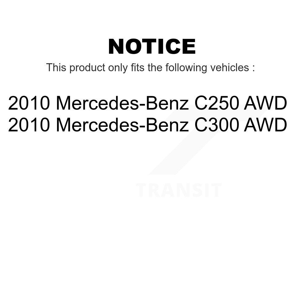 Front Rear Wheel Bearing And Hub Assembly Kit For 2010-2010 Mercedes-Benz C300 C250 AWD K70-101699