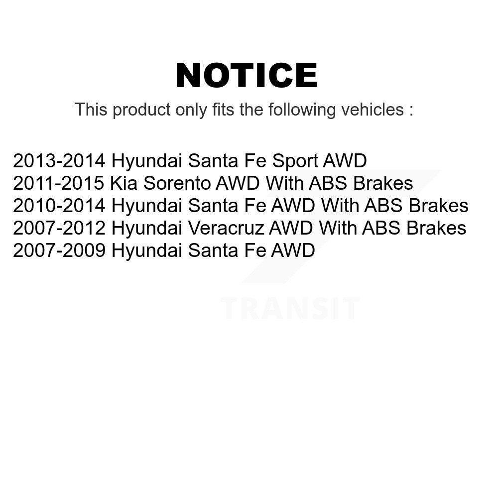 Front Rear Wheel Bearing & Hub Assembly Kit For Hyundai Kia Sorento Santa Fe Sport Veracruz AWD K70-101738