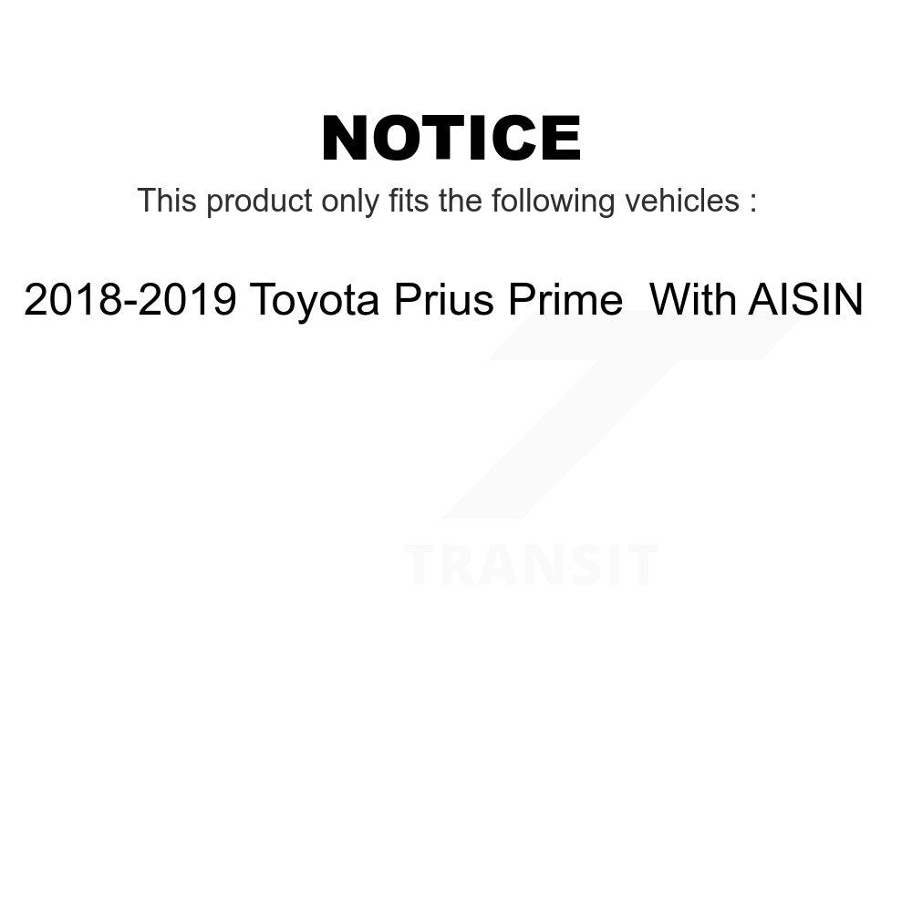 Front Rear Wheel Bearing And Hub Assembly Kit For 2018-2019 Toyota Prius Prime With AISIN K70-101802