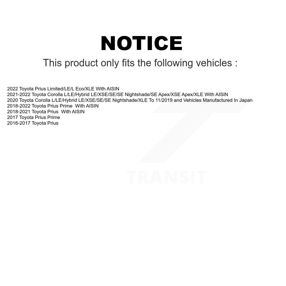 Front Rear Wheel Bearing & Hub Assembly Kit For Toyota Prius Corolla Prime K70-101822