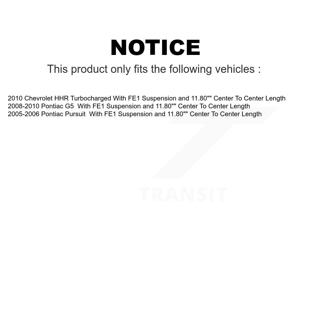 Front Suspension Control Arm And Ball Joint Assembly Link Kit For Chevrolet HHR Pontiac G5 Pursuit With FE1 11.80" Center To Length K72-100027