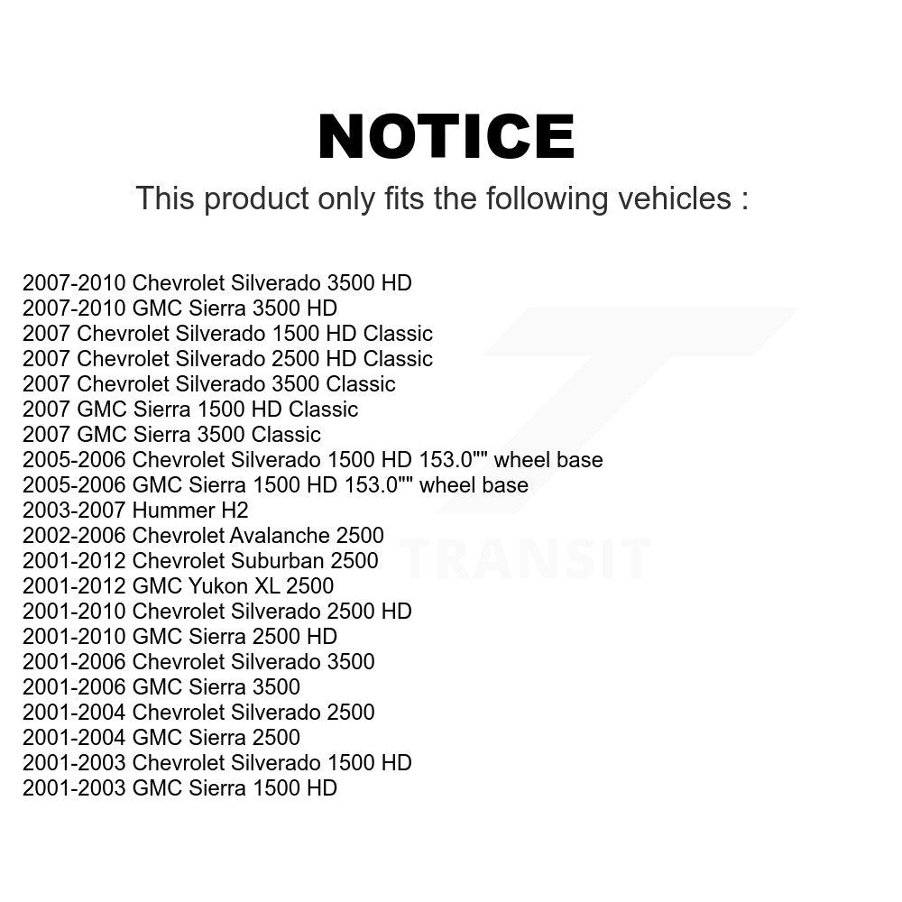 Front Suspension Control Arm And Ball Joint Assembly Steering Tie Rod End Stabilizer Bar Link Kit For Chevrolet Silverado 2500 HD GMC Sierra 3500 Hummer H2 Classic 1500 Suburban Yukon XL Avalanche K72-100143