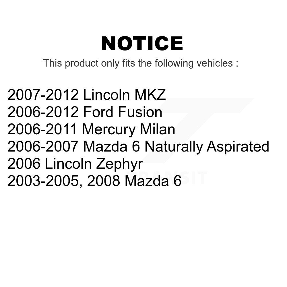 Front Suspension Control Arm And Ball Joint Assemblies Kit For Ford Fusion Mazda 6 Lincoln MKZ Mercury Milan Zephyr K72-100573