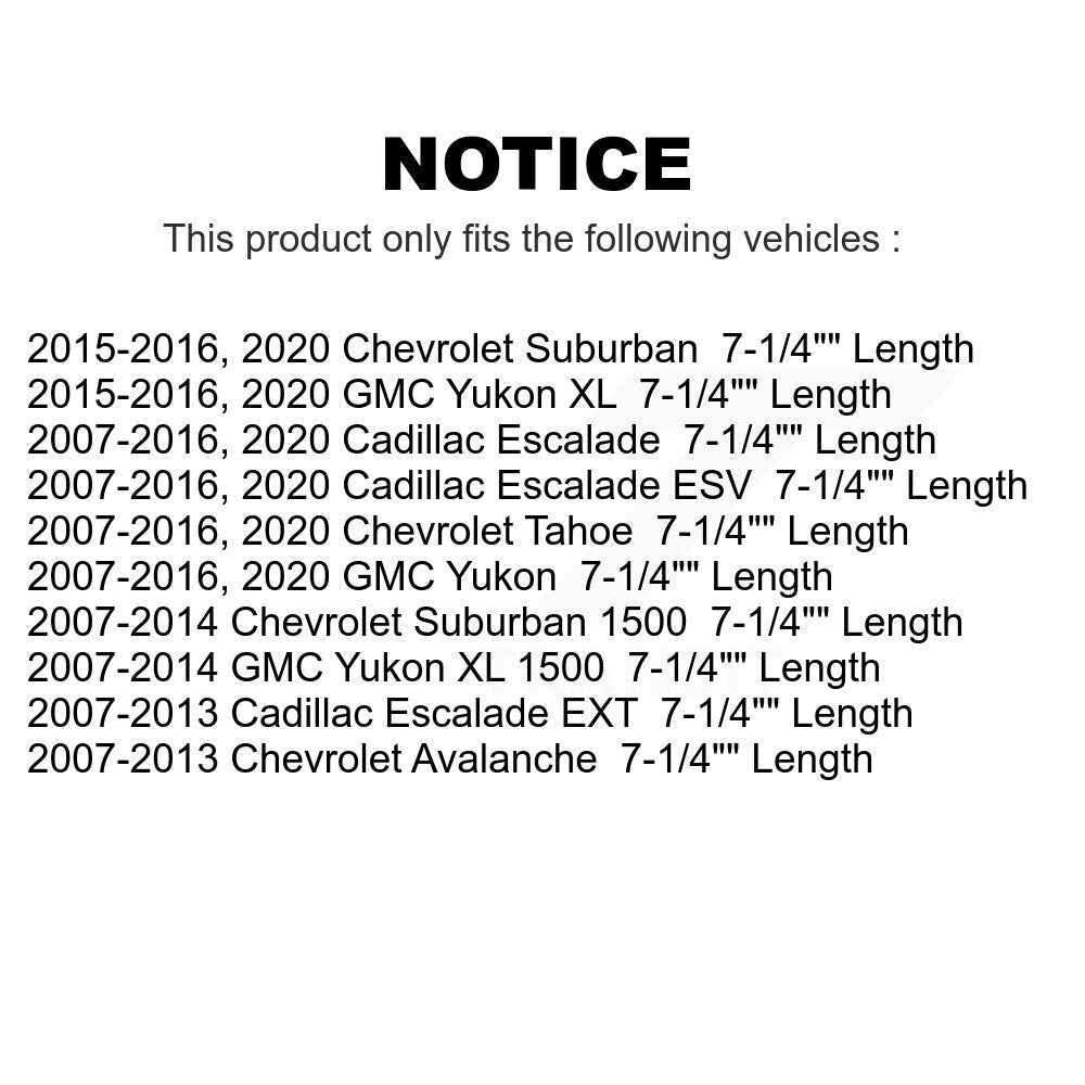 Front Rear Suspension Link Kit For Chevrolet Tahoe GMC Yukon Suburban 1500 Cadillac XL Avalanche Escalade ESV EXT 7-1/4" Length K72-100786