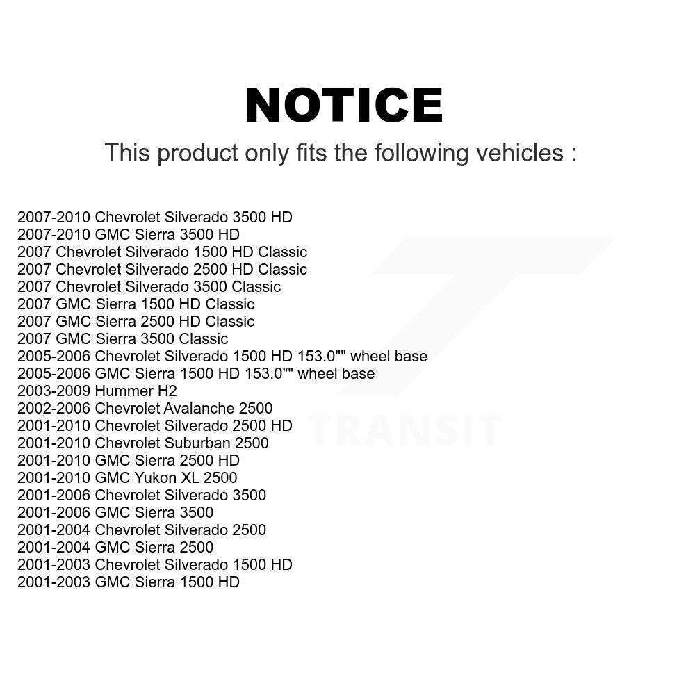 Front Suspension Ball Joint And Tie Rod End Kit For Chevrolet Silverado 2500 HD GMC Sierra 3500 Hummer H2 Classic 1500 Suburban Yukon XL Avalanche K72-100948