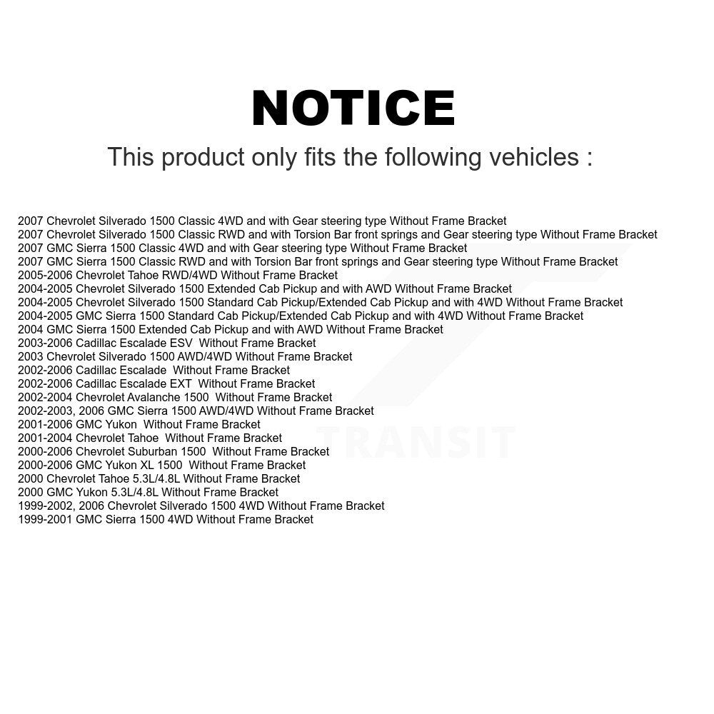 Front Control Arms Assembly And Lower Ball Joints Tie Rods Link Sway Bar Suspension Kit (13Pc) For Chevrolet Silverado 1500 GMC Tahoe Sierra Suburban Yukon XL Avalanche Cadillac Classic Escalade ESV EXT Without Frame Bracket K72-101303