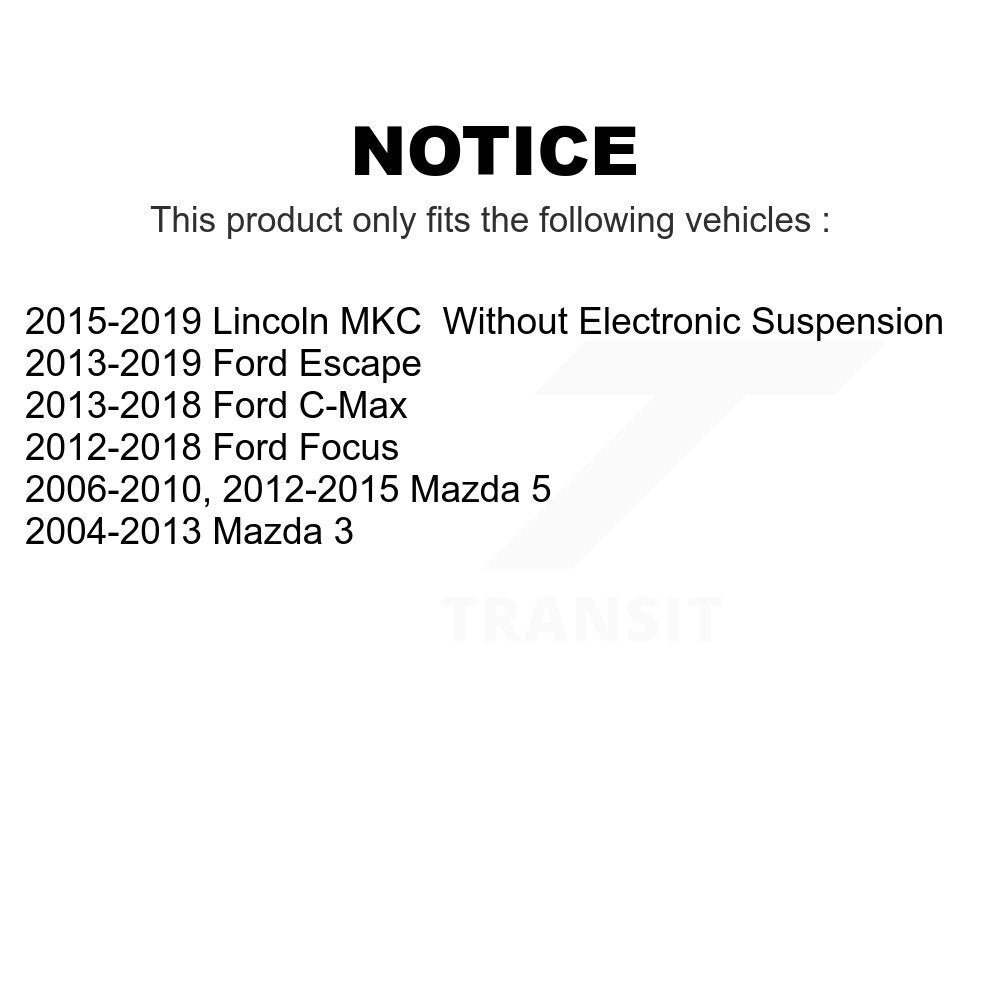 Rear Suspension Strut Shock Mounting Pair For Ford Escape Focus Mazda 3 Lincoln MKC 5 C-Max K73-100211