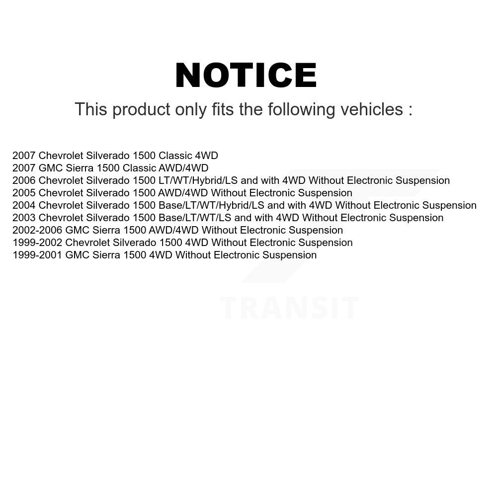 Front Suspension Shock Absorber Pair For Chevrolet Silverado 1500 GMC Sierra Classic K78-100065