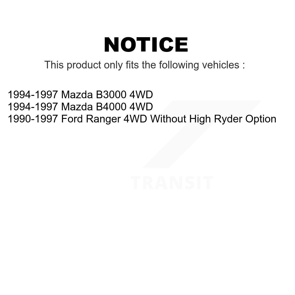 Front Rear Suspension Shock Absorber Kit For Ford Ranger Mazda B4000 B3000 4WD K78-100176