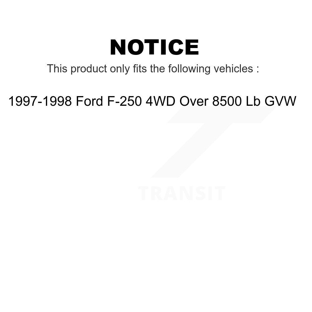 Front Rear Suspension Shock Absorber Kit For 1997-1998 Ford F-250 4WD Over 8500 Lb GVW K78-100188