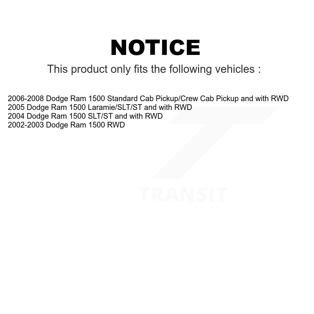 Front Rear Suspension Shock Absorber Kit For Dodge Ram 1500 K78-100195