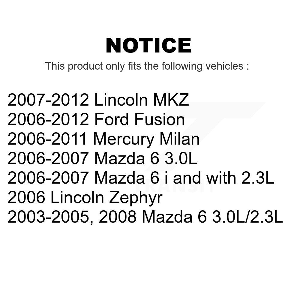 Rear Suspension Shock Absorber Pair For Ford Fusion Mazda 6 Lincoln MKZ Mercury Milan Zephyr K78-100341