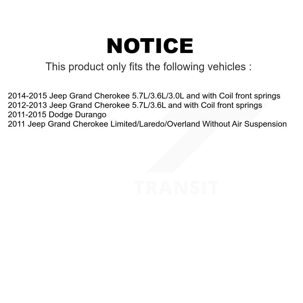Front Suspension Strut Pair For Jeep Grand Cherokee Dodge Durango K78-100660