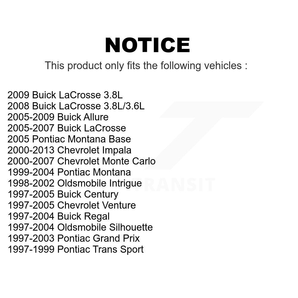 Front Suspension Strut Pair For Chevrolet Impala Buick Century Pontiac LaCrosse Monte Carlo Grand Prix Venture Regal Oldsmobile Montana Intrigue Silhouette Trans Sport Allure K78-100684