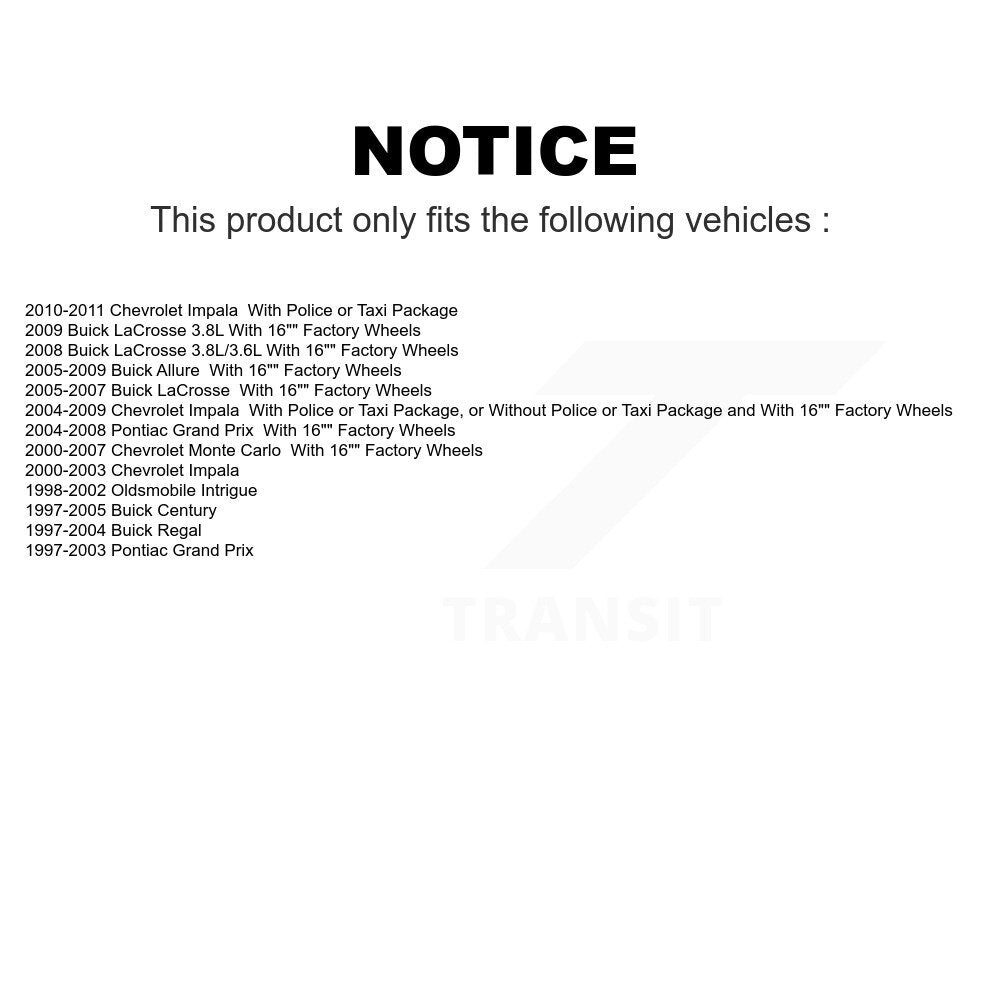 Rear Suspension Strut Pair For Chevrolet Impala Buick Pontiac Grand Prix Century LaCrosse Monte Carlo Regal Oldsmobile Intrigue Allure K78-100715