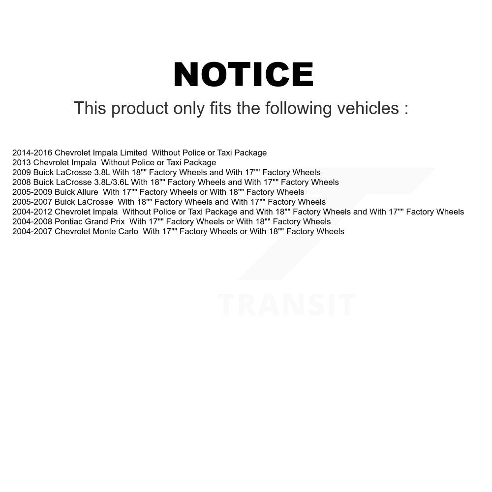 Rear Suspension Strut Pair For Chevrolet Impala Pontiac Grand Prix Buick LaCrosse Limited Monte Carlo Allure K78-100716