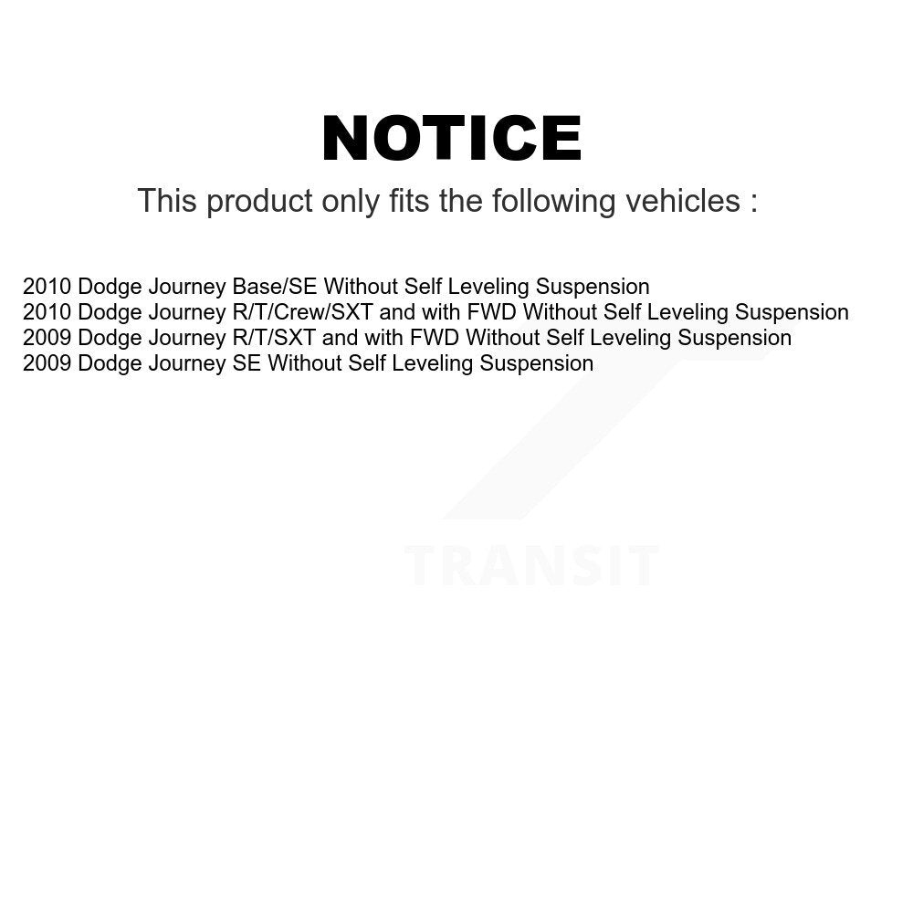 Front Rear Suspension Strut Kit For Dodge Journey Without Self Leveling K78-100871