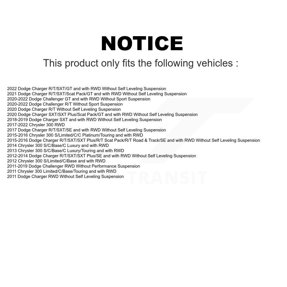 Front Rear Suspension Strut Kit For Dodge Charger Challenger Chrysler 300 K78-100912