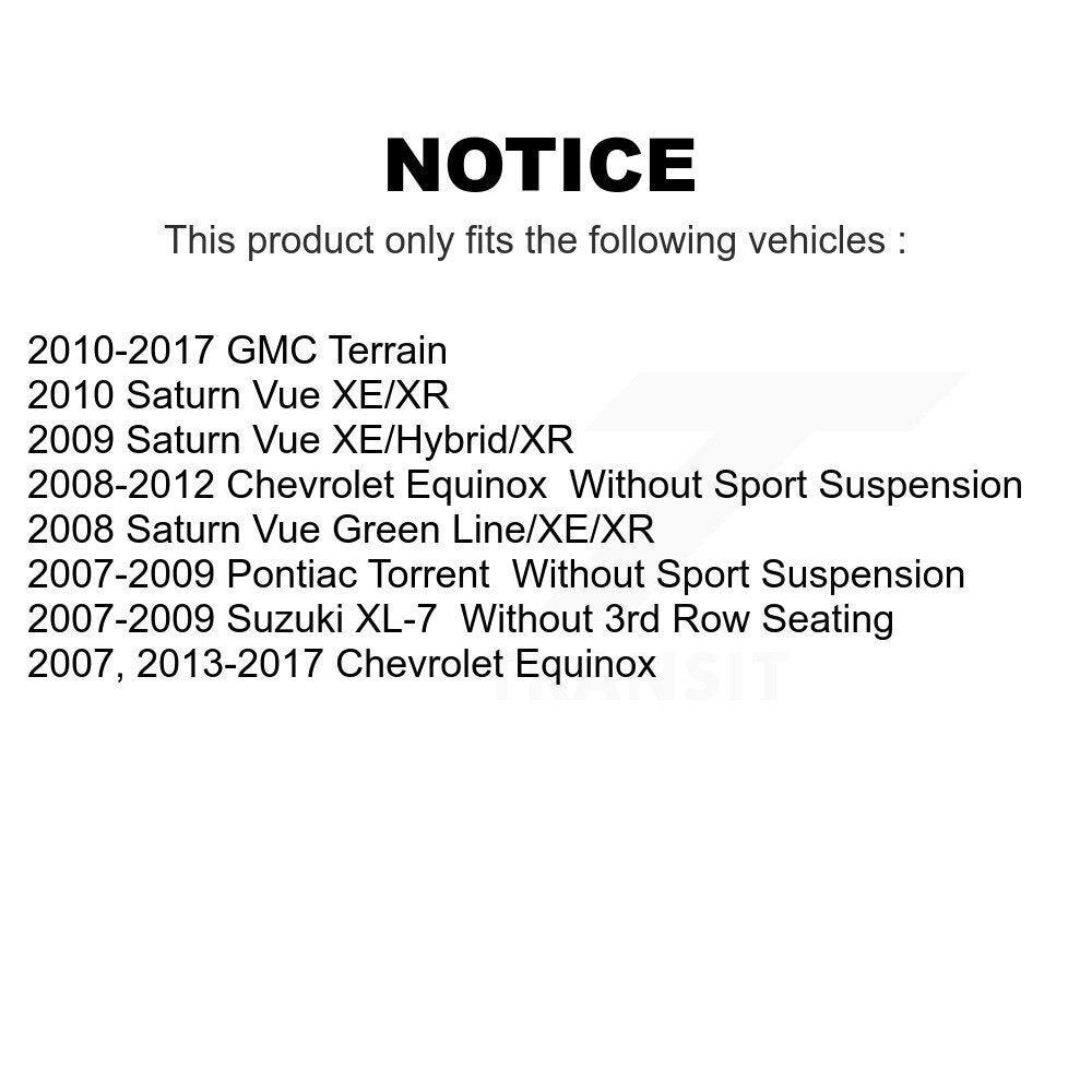 Front Rear Suspension Strut Kit For Chevrolet Equinox GMC Terrain Saturn Vue Pontiac Torrent Suzuki XL-7 K78-101004