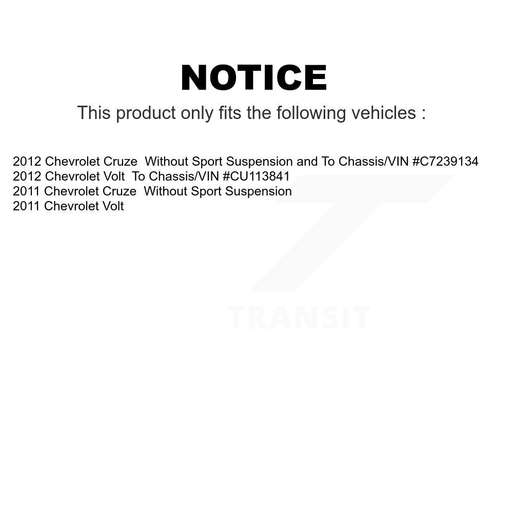 Front Rear Suspension Strut Kit For Chevrolet Cruze Volt K78-101022