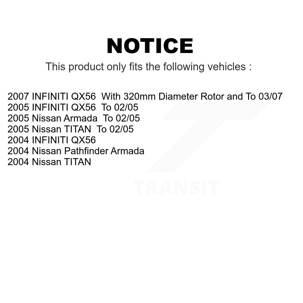 Front Disc Brake Rotors Pair For Nissan Titan Pathfinder Armada Infiniti QX56 INFINITI TITAN K8-100365